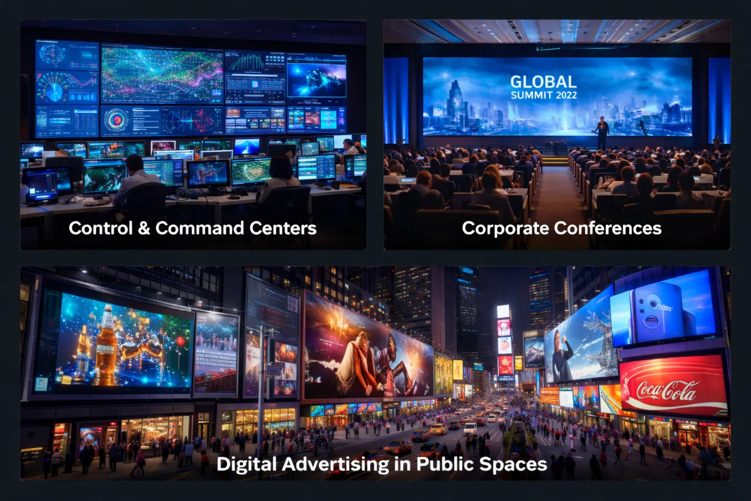 Large LED video wall display installation